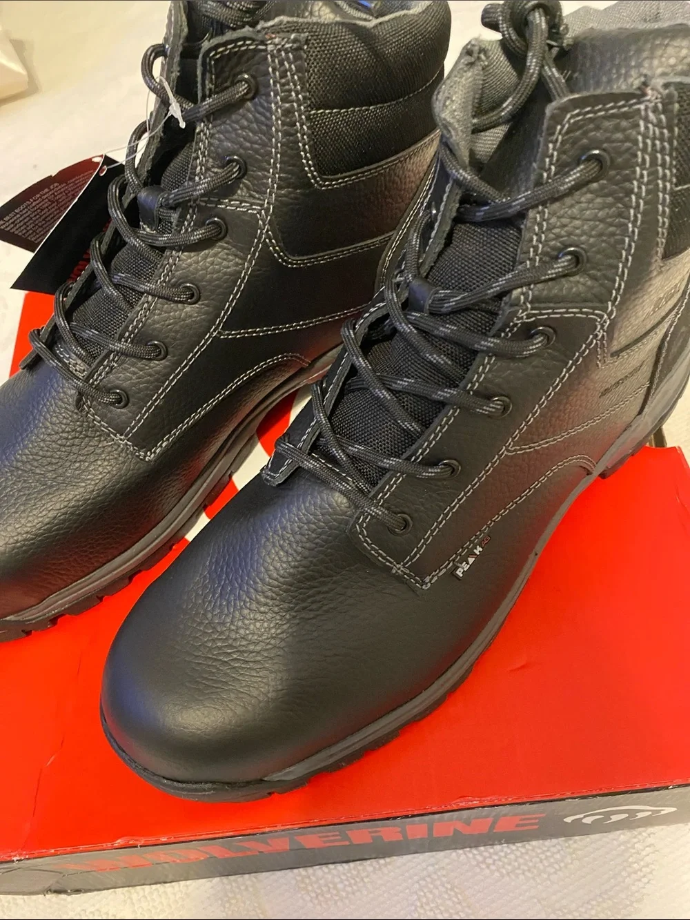 Wolverine Black Lace-Up Men’s Work Boots